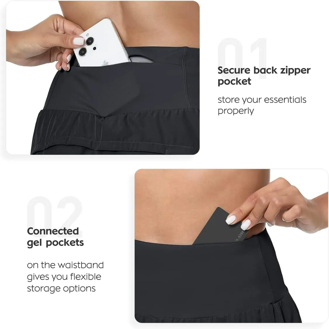 GYM RAINBOW Womens High Waisted Athletic Shorts Lightweight Quick Dry Workout Gym Running Shorts with Pockets