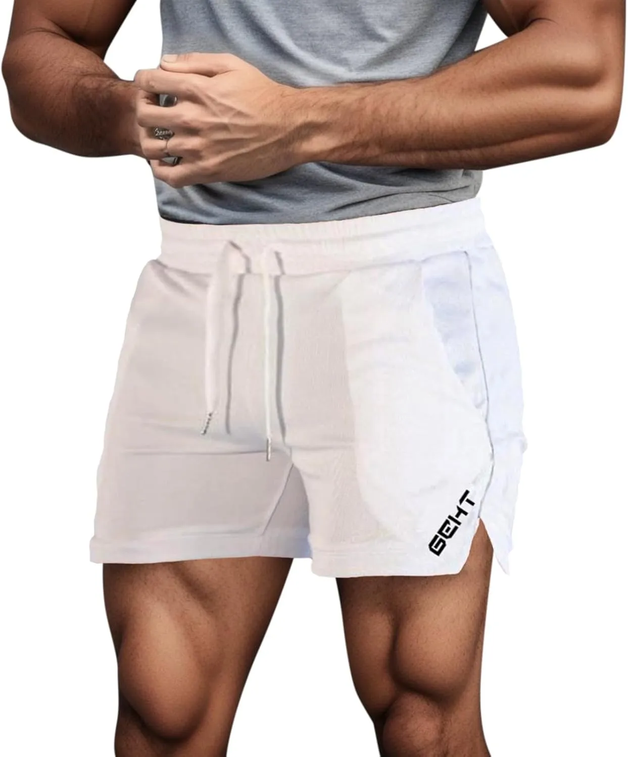 Gym Shorts for Men, Men's 5" Athletic Running Shorts Lightweight Quick Dry Stretch Gym Workout Sweat Shorts with Pockets