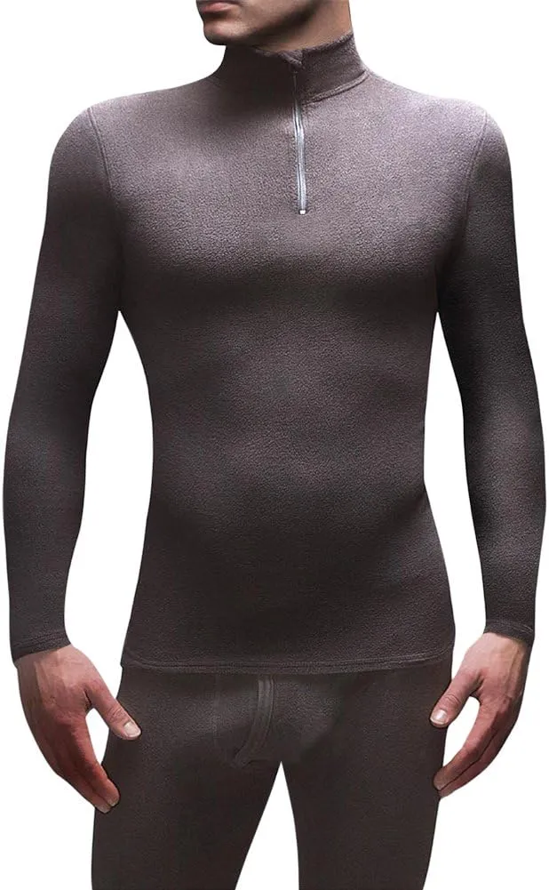 HEAT HOLDERS Men's 0.61 tog Microfleece Thermal Base Layer Long Sleeve Top (Large 42-44" Chest) Black