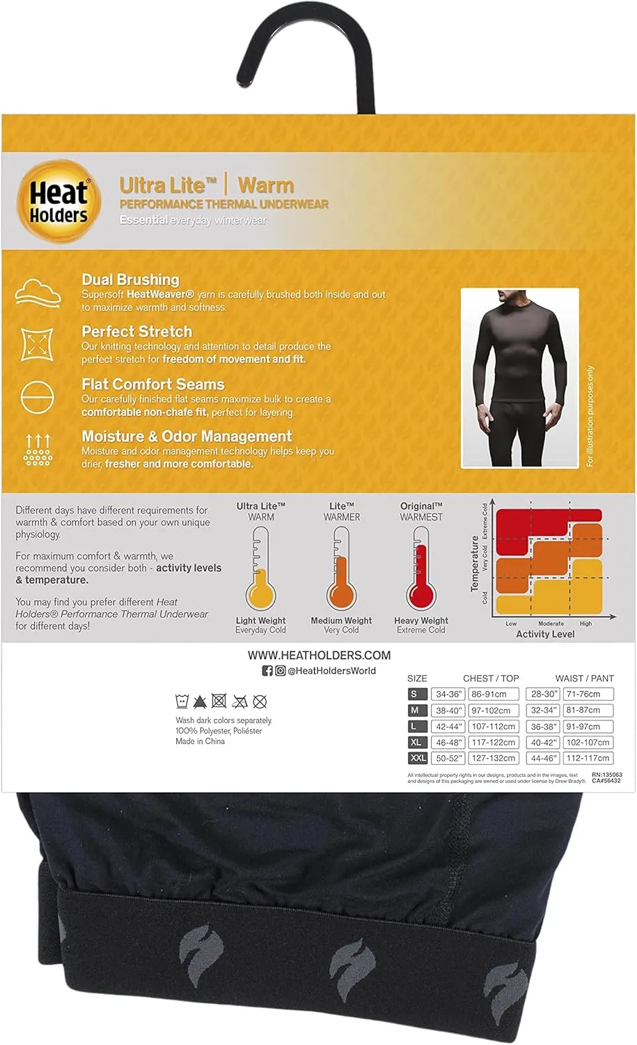 HEAT HOLDERS - Mens Winter Warm Thermal Long Sleeve Top | Base Layer