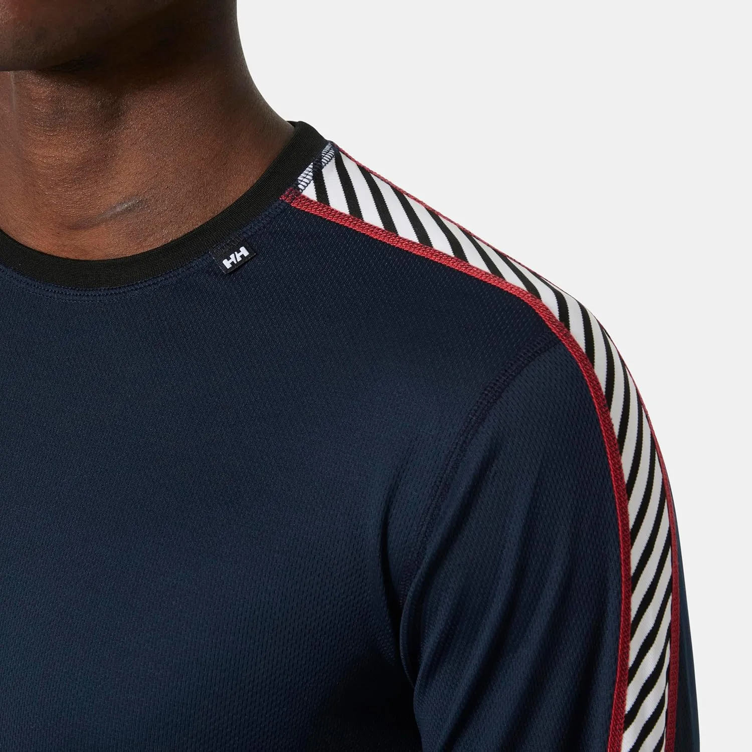 Helly Hansen Men's Lifa Stripe Crew Lightweight Breathable Moisture Wicking Thermal Baselayer, 998 Black - Medium