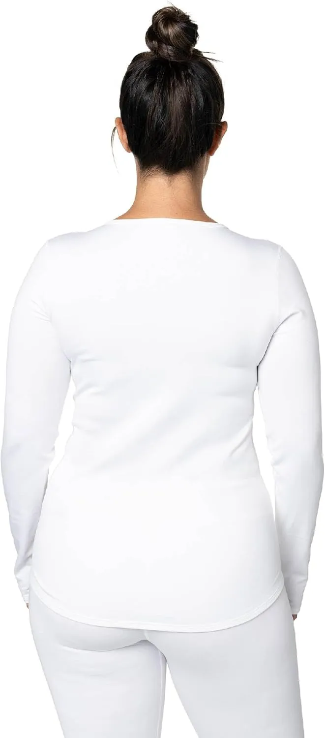 Hot Chillys Women's Micro-Elite Chamois UPF 30 Sun Protection 4-Way Stretch Thermal Long Sleeve Crewneck Base Layer Top