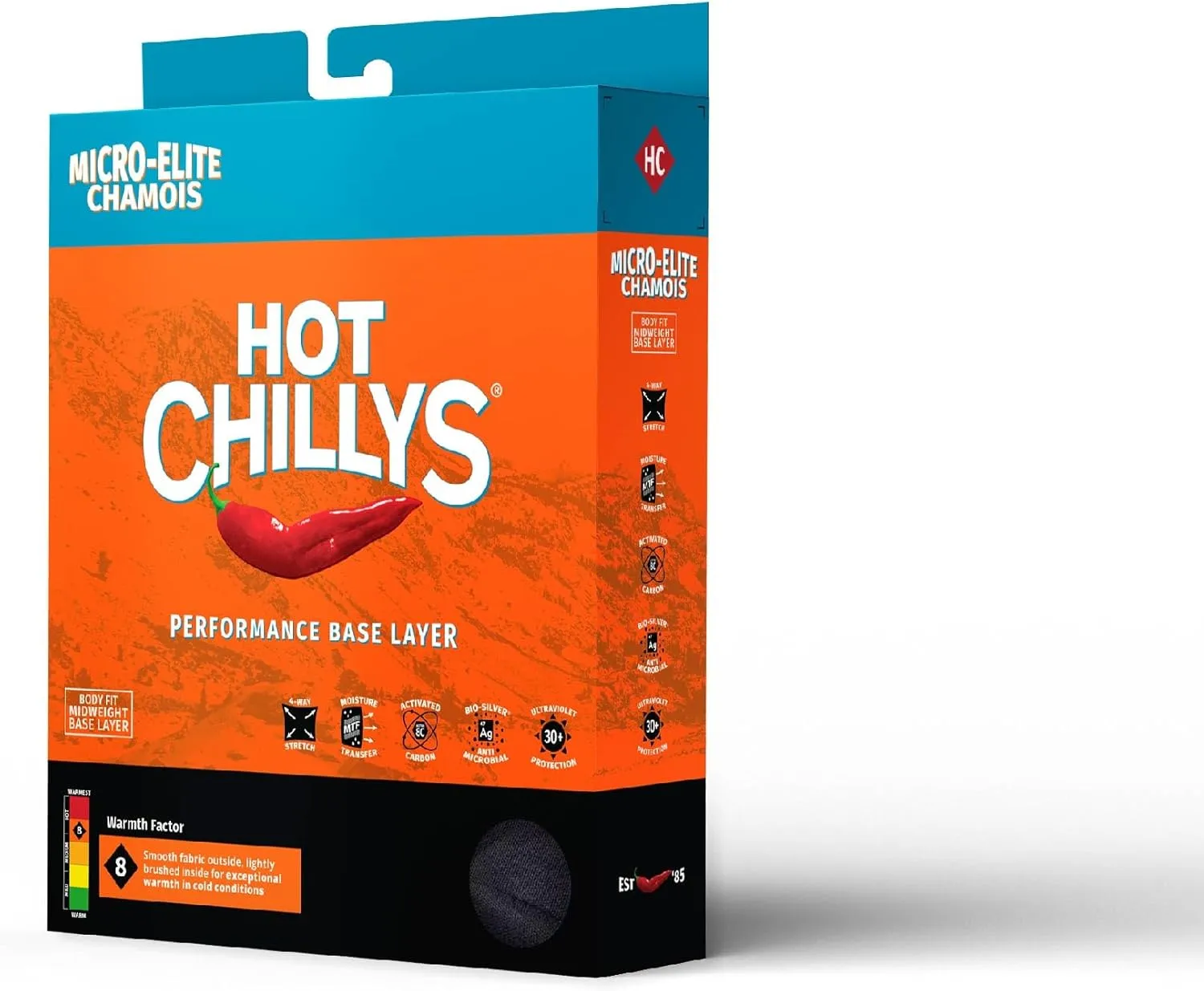 Hot Chillys Women's Micro-Elite Chamois UPF 30 Sun Protection 4-Way Stretch Thermal Long Sleeve Crewneck Base Layer Top