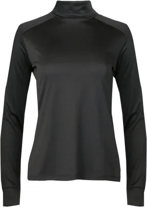 Hot Chillys Women's Peach Skins Solid T-Neck Lightweight Relaxed Fit Base Layer | Moisture-Wicking Long Sleeve Thermal Top