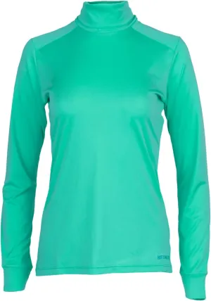 Hot Chillys Women's Peach Skins Solid T-Neck Lightweight Relaxed Fit Base Layer | Moisture-Wicking Long Sleeve Thermal Top
