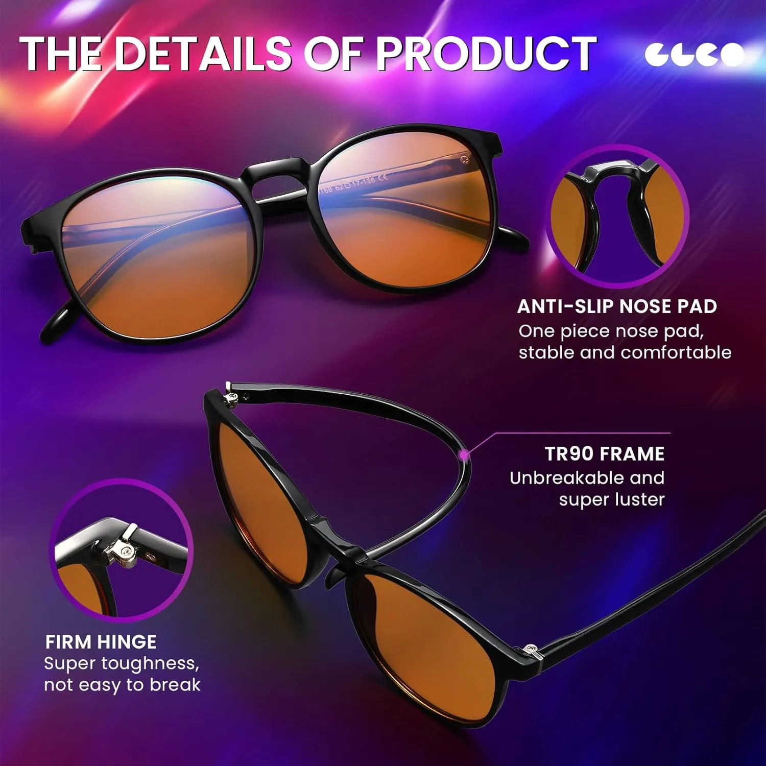 IBOANN Iconic Blue Light Glasses for Woman - Computer Glasses 99% Blue Light Blocking - Anti Eyestrain & UV Glare Protection