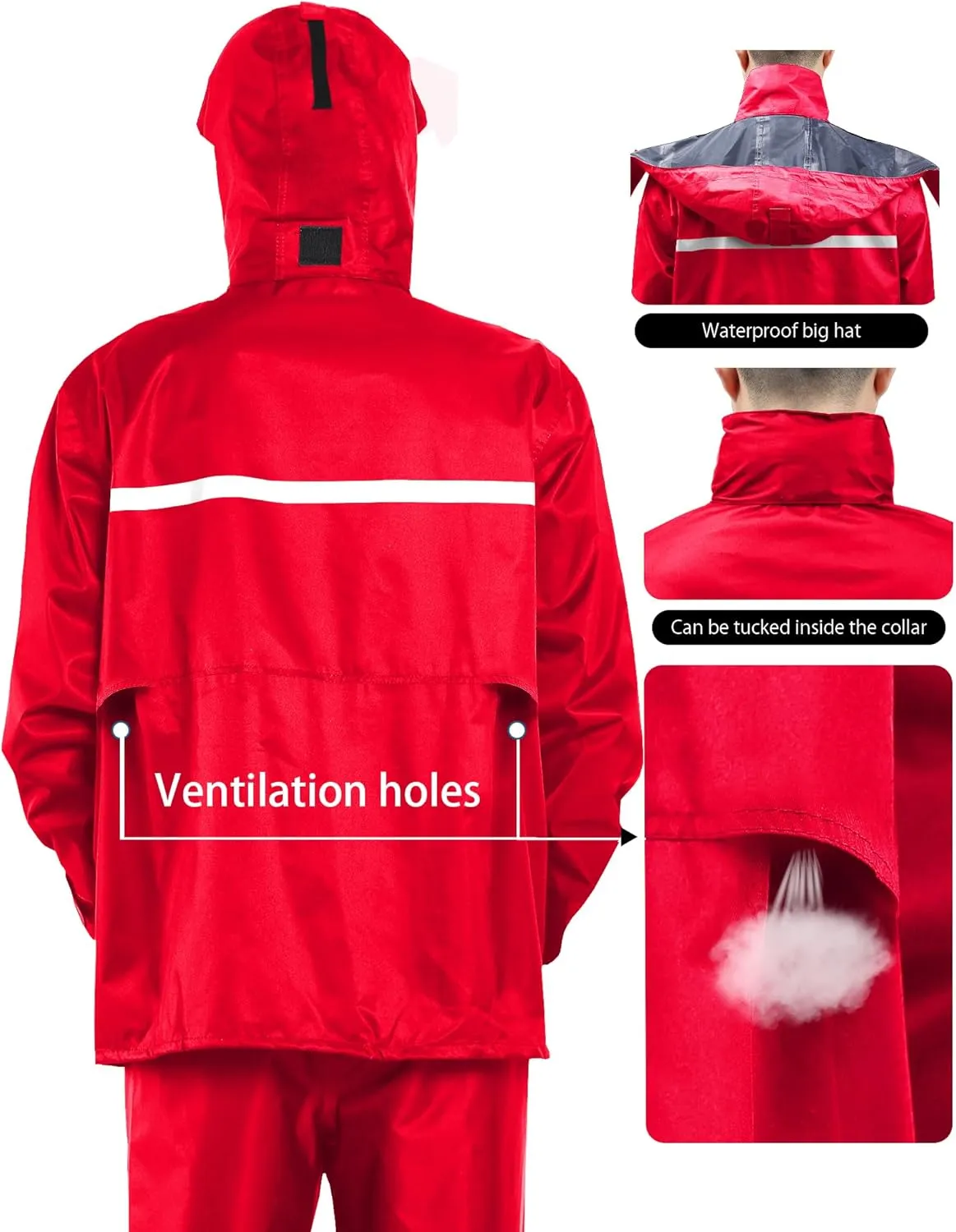 iCreek Rain Suit Waterproof Jacket and Trouser Suit Raincoat for Men and Women Outdoor All-Sport Breathable Anti-storm