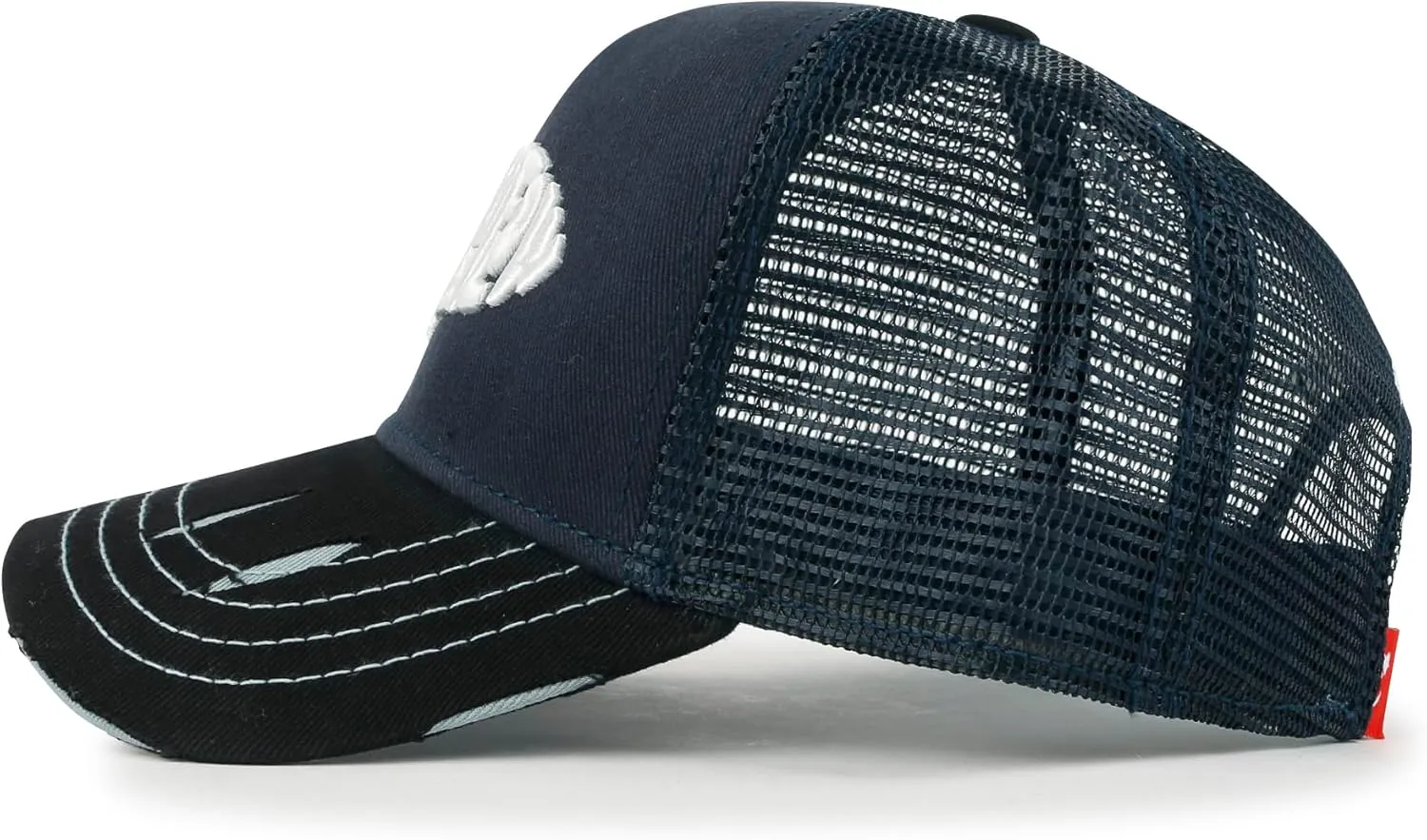 ililily Premium Go with The Flow Embroidery Baseball Cap Vintage Trucker Hat