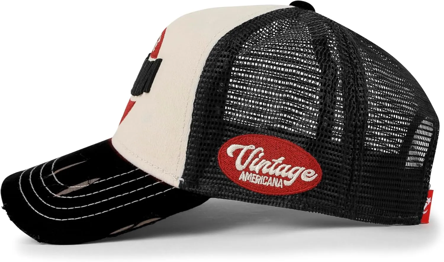 ililily Premium Go with The Flow Embroidery Baseball Cap Vintage Trucker Hat
