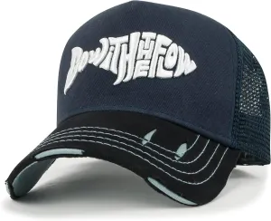 ililily Premium Go with The Flow Embroidery Baseball Cap Vintage Trucker Hat