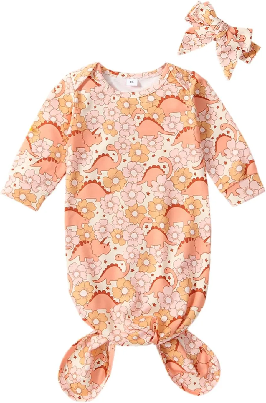 Infant Newborn Baby Girls Floral Sleep Gown Headband Sleepwear Romper Sleeping Bags Outfits