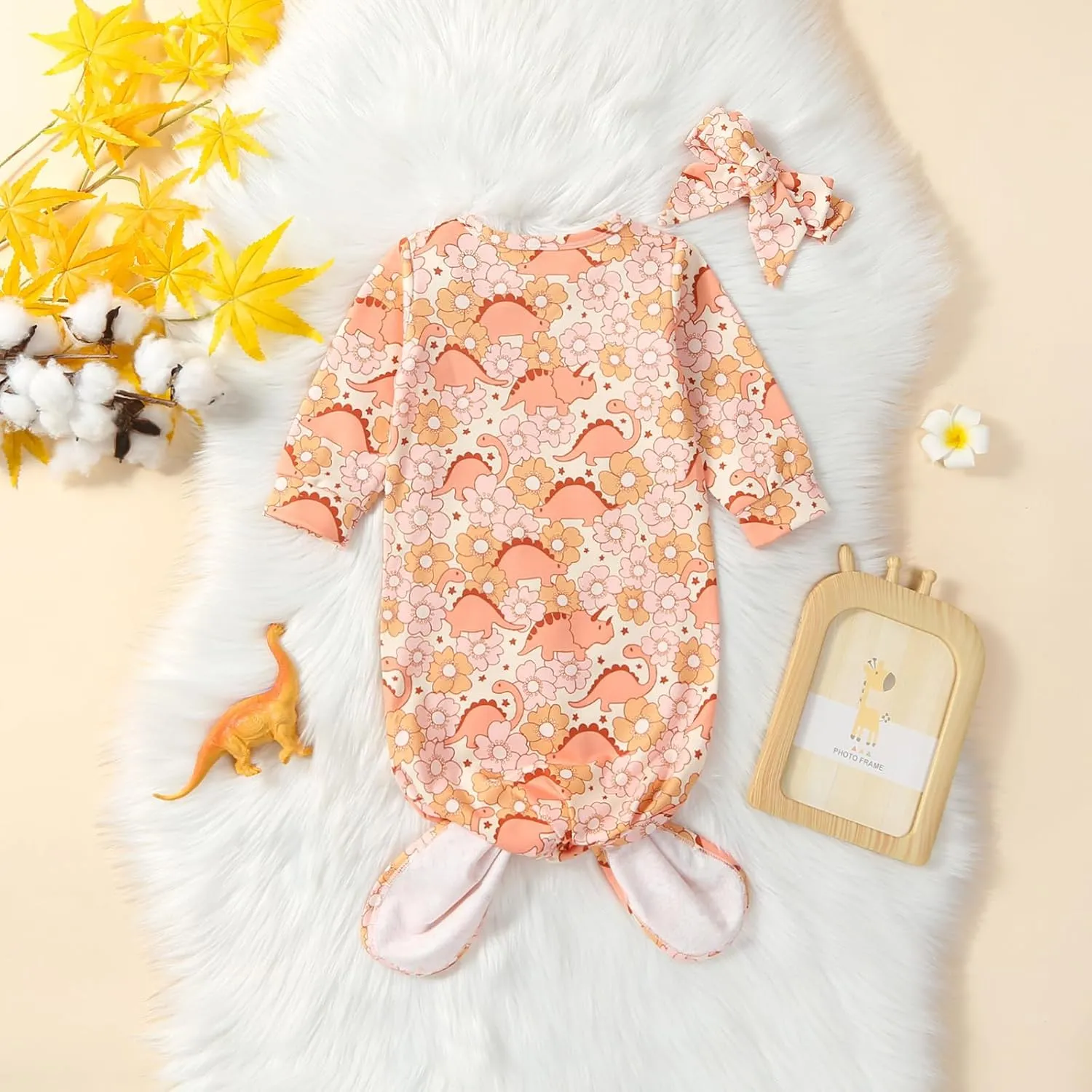 Infant Newborn Baby Girls Floral Sleep Gown Headband Sleepwear Romper Sleeping Bags Outfits