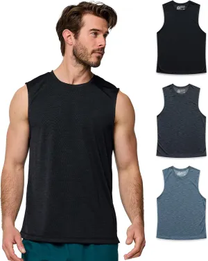 INTO THE AM Performance Muscle Tank Tops for Men S - 4XL - Workout Gym Quick Dry Fit Moisture Wicking Tanks