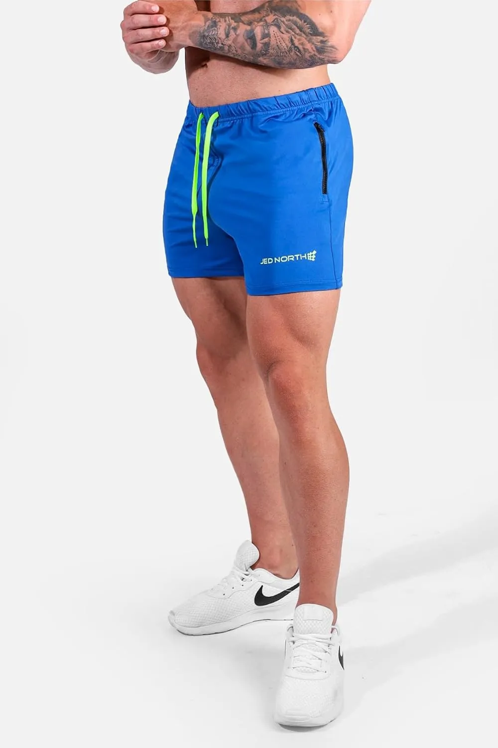 Jed North Men's 4" Inseam Bodybuilding Gym Shorts with Zipper Pockets Powerlifting Gym Shorts