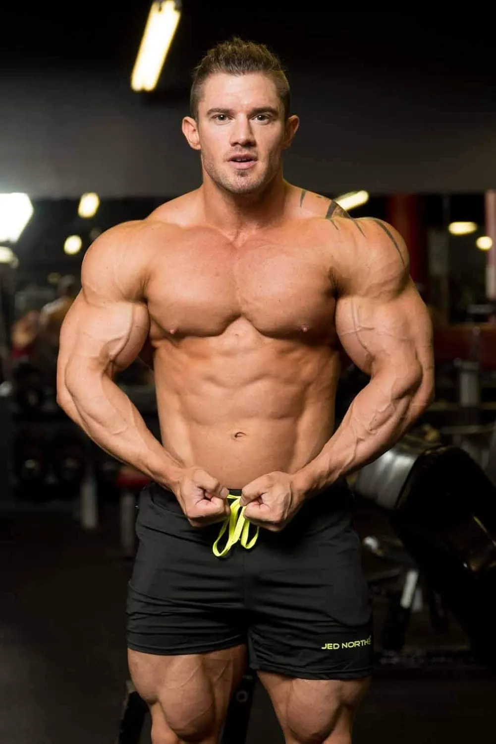 Jed North Men's 4" Inseam Bodybuilding Gym Shorts with Zipper Pockets Powerlifting Gym Shorts
