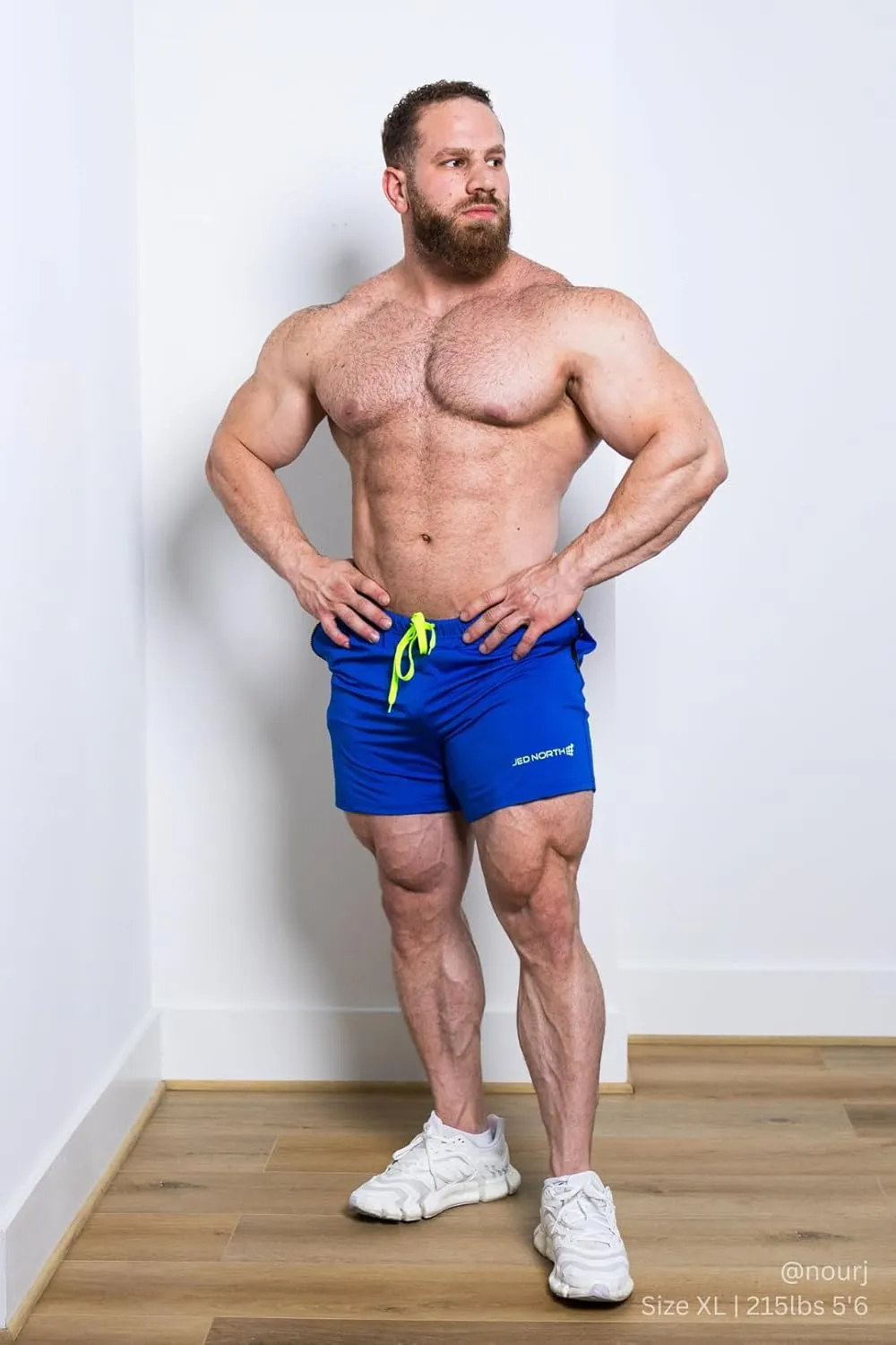 Jed North Men's 4" Inseam Bodybuilding Gym Shorts with Zipper Pockets Powerlifting Gym Shorts