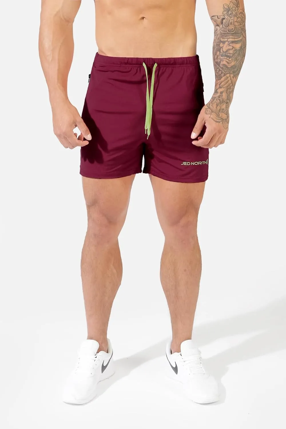 Jed North Men's 4" Inseam Bodybuilding Gym Shorts with Zipper Pockets Powerlifting Gym Shorts