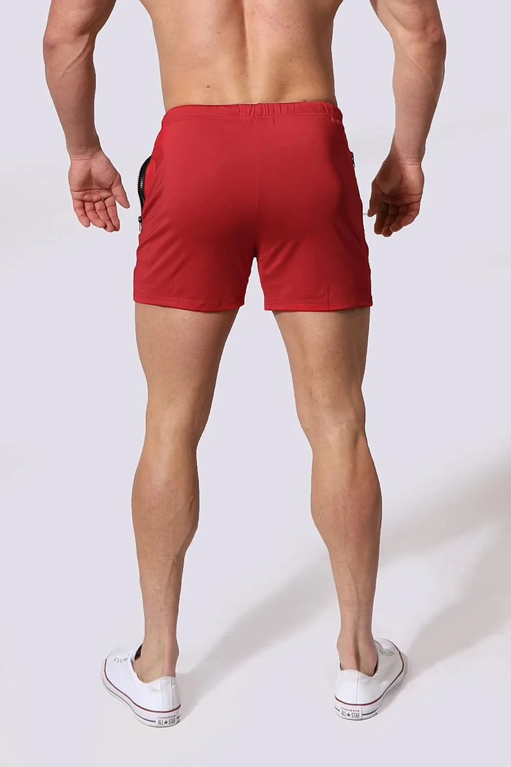 Jed North Men's 4" Inseam Bodybuilding Gym Shorts with Zipper Pockets Powerlifting Gym Shorts