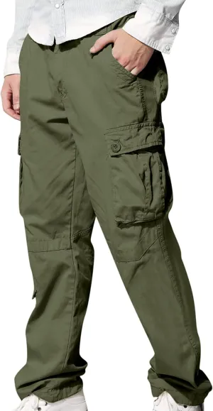 JEShifangjiusu Men Outdoor Cargo Pant Lightweight Tactical Military Baggy Pant Hiking Jogger Classic Trousers Multi Pockets