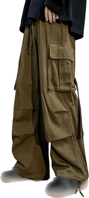JEShifangjiusu Mens Cargo Joggers Sweatpants Loose Elastic Waist Baggy Wide Leg Pants Casual Slim Fit Chino Trousers Pockets