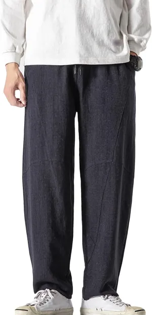 JEShifangjiusu Men's Comfort Stretch Cotton Chino Pants Loose Fit Casual Trousers Lightweight Elastic Waist Summer Beach Pant
