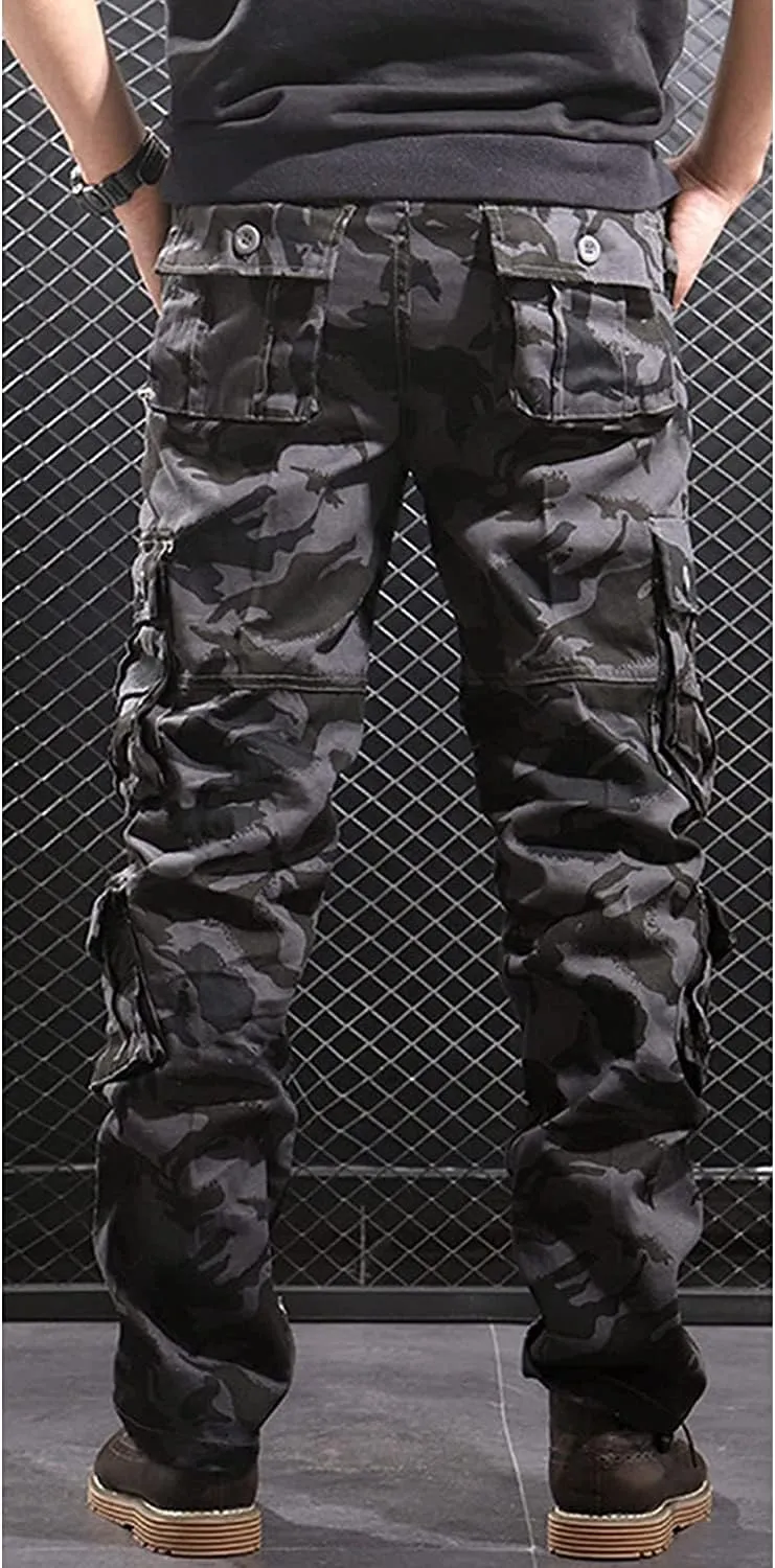 JEShifangjiusu Men'S Outdoor Tactical Pants Lightweight Military Hiking Work Cargo Pants Relaxed-Fit Cargo Pants Multi Pocket