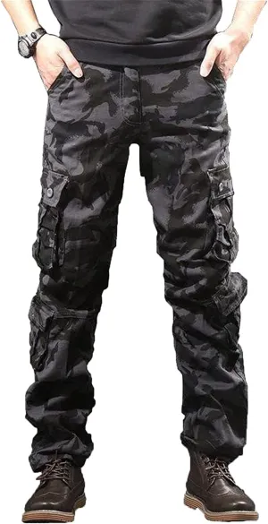JEShifangjiusu Men'S Outdoor Tactical Pants Lightweight Military Hiking Work Cargo Pants Relaxed-Fit Cargo Pants Multi Pocket