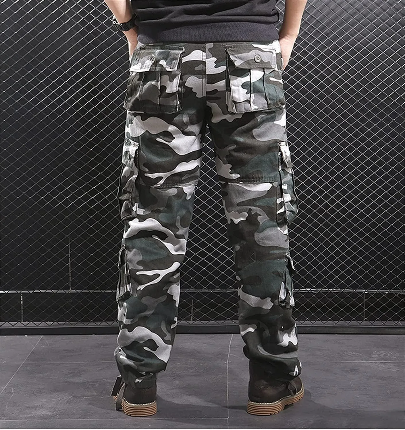 JEShifangjiusu Men'S Outdoor Tactical Pants Lightweight Military Hiking Work Cargo Pants Relaxed-Fit Cargo Pants Multi Pocket