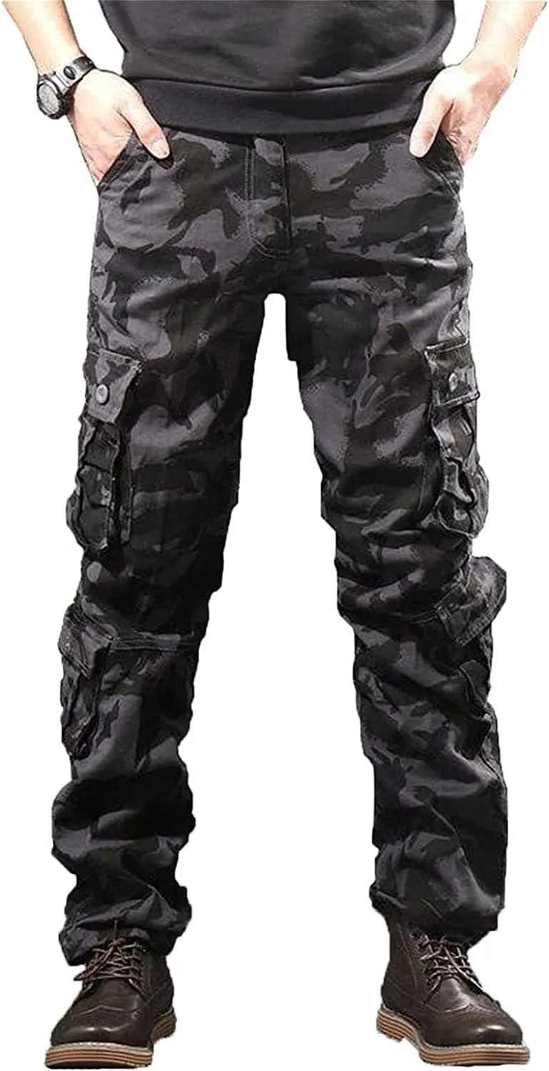 JEShifangjiusu Men'S Outdoor Tactical Pants Lightweight Military Hiking Work Cargo Pants Relaxed-Fit Cargo Pants Multi Pocket