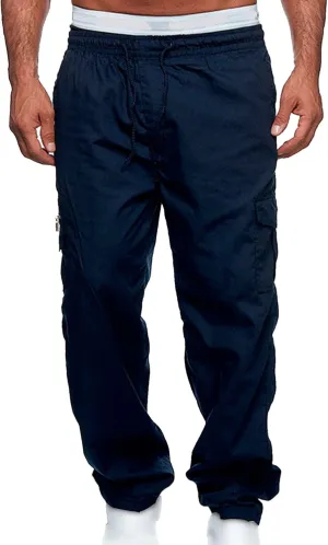 JEShifangjiusu Men'S Sport Jogger Pants Stretch Sweatpants Track Pants Lightweight Tactical Outdoor Cargo Pant Multi Pockets