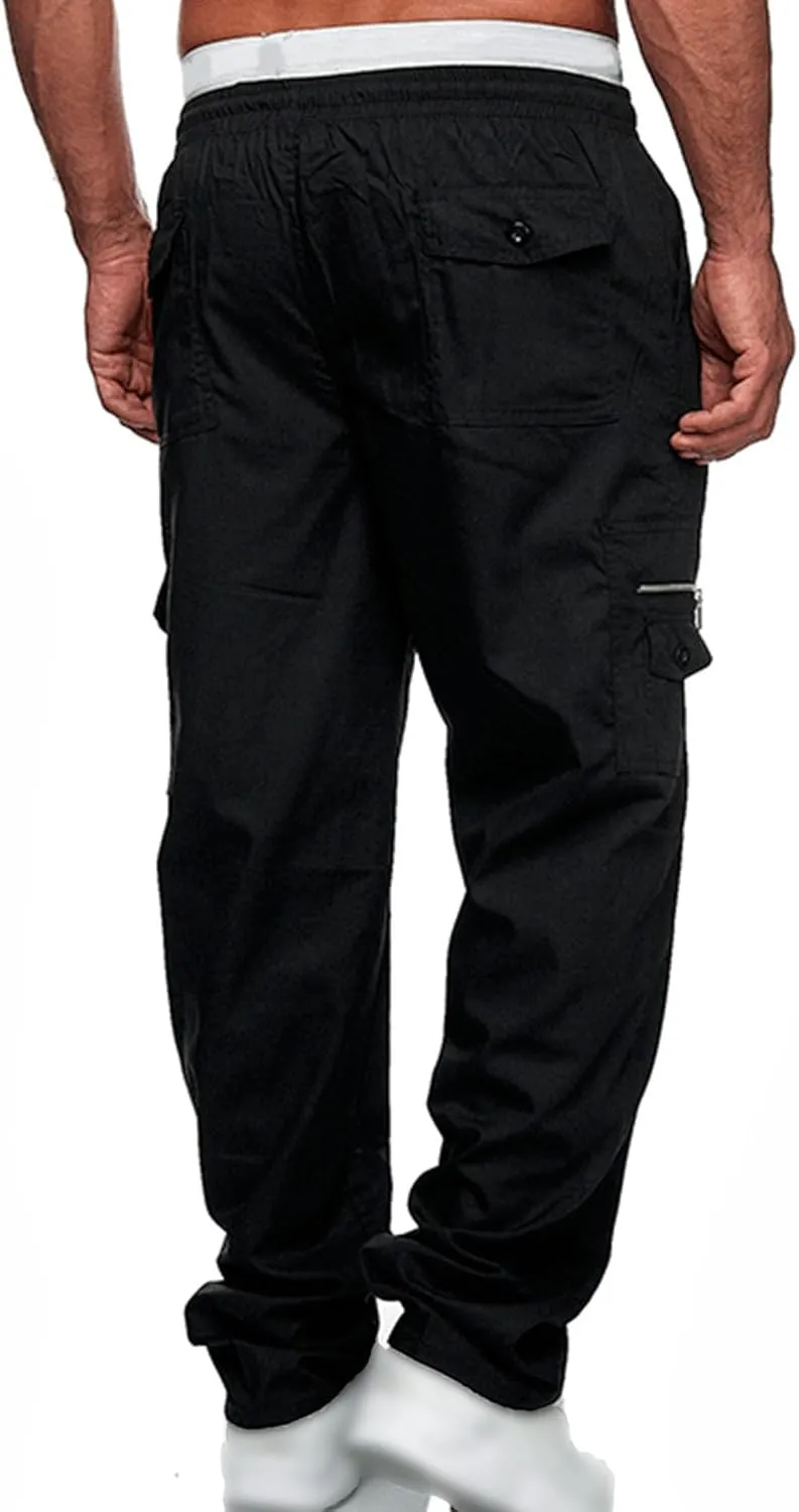 JEShifangjiusu Men'S Sport Jogger Pants Stretch Sweatpants Track Pants Lightweight Tactical Outdoor Cargo Pant Multi Pockets
