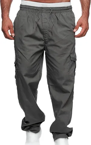 JEShifangjiusu Men'S Sport Jogger Pants Stretch Sweatpants Track Pants Lightweight Tactical Outdoor Cargo Pant Multi Pockets