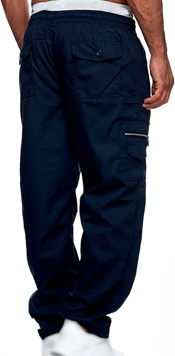 JEShifangjiusu Men'S Sport Jogger Pants Stretch Sweatpants Track Pants Lightweight Tactical Outdoor Cargo Pant Multi Pockets