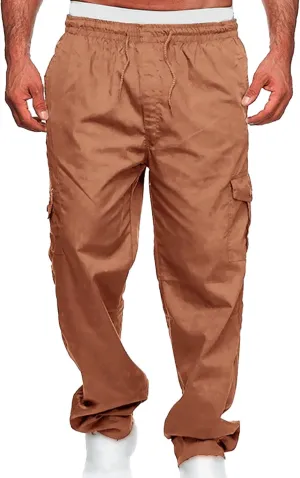 JEShifangjiusu Men'S Sport Jogger Pants Stretch Sweatpants Track Pants Lightweight Tactical Outdoor Cargo Pant Multi Pockets