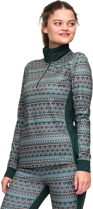 Kari Traa Lune Half Zip Women's Base Layer Top- Polyester Blend Fitted Long Sleeve Knit Thermal Shirt