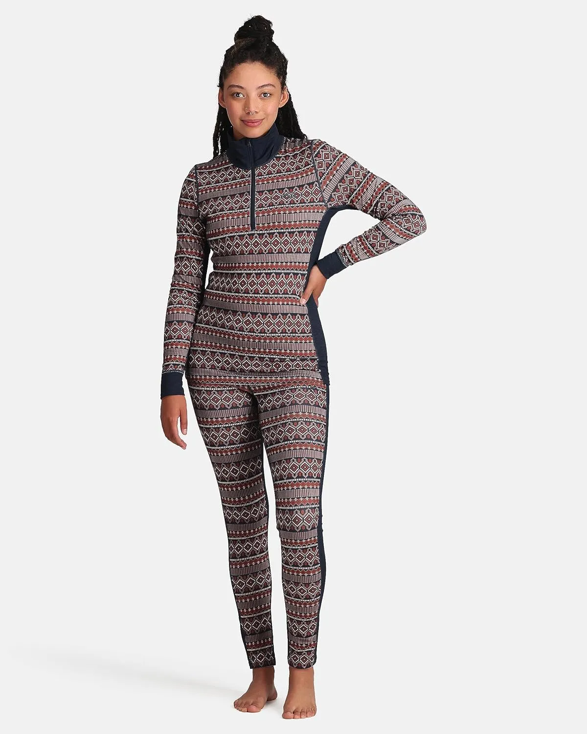 Kari Traa Lune Half Zip Women's Base Layer Top- Polyester Blend Fitted Long Sleeve Knit Thermal Shirt