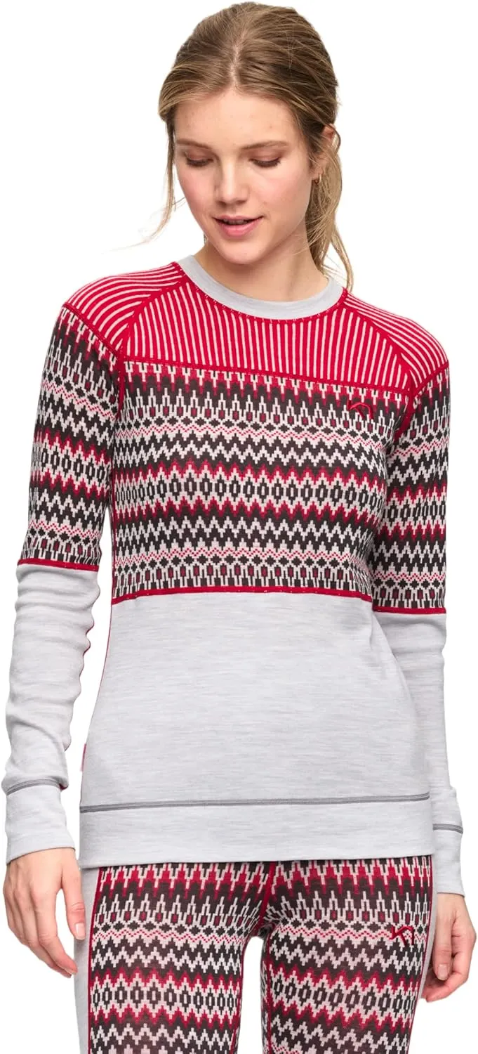 Kari Traa Silja Women's Long Sleeve Base Layer Top- 100% Merino Wool Knit Fitted Thermal Shirt