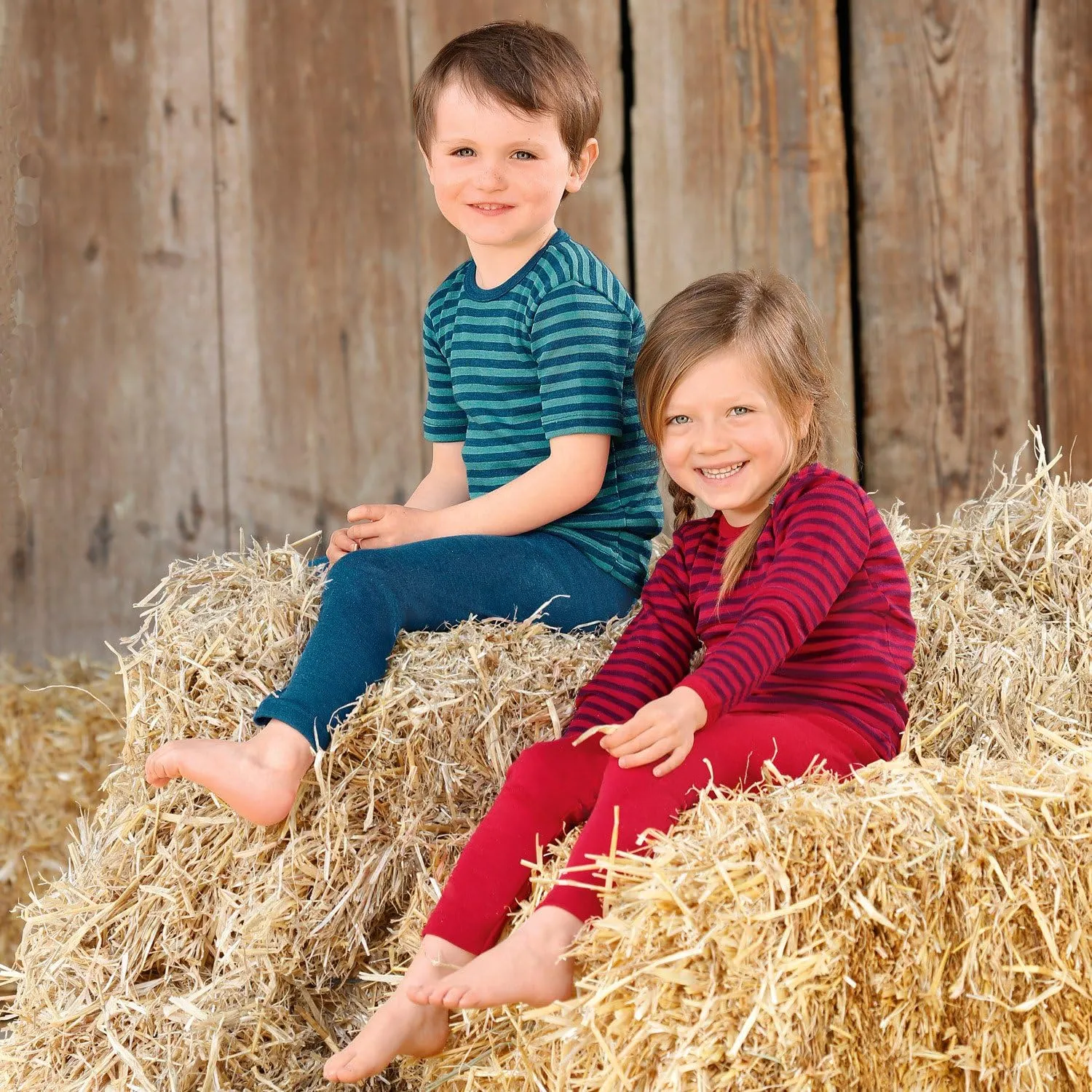 Kid's Short Sleeve Thermal Shirt: Warm and Thin Base Layer Top, Organic Merino Wool Silk, Sizes 2-15 Years