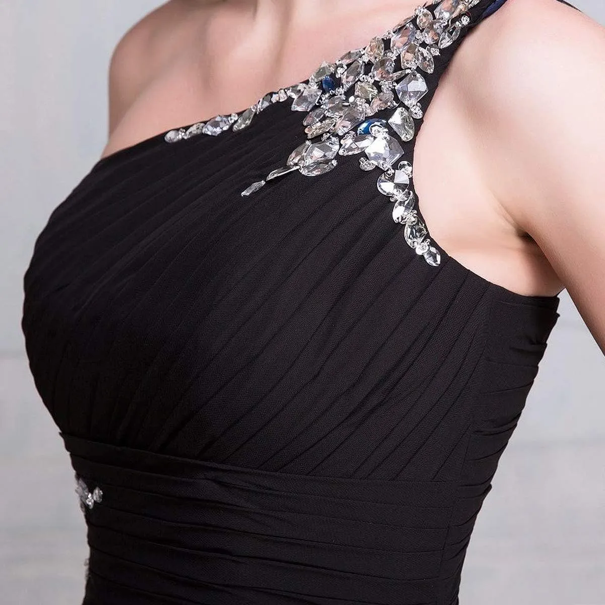 Kivary Sheer Beaded Halter Gradient Ombre Chiffon Long Prom Evening Dresses
