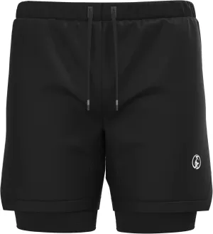 KOMBAT USA 2-in-1 Running Shorts – Quick Dry Fit Workout Shorts | Gym Athletic Shorts | Lightweight Gym Yoga Training Shorts Black