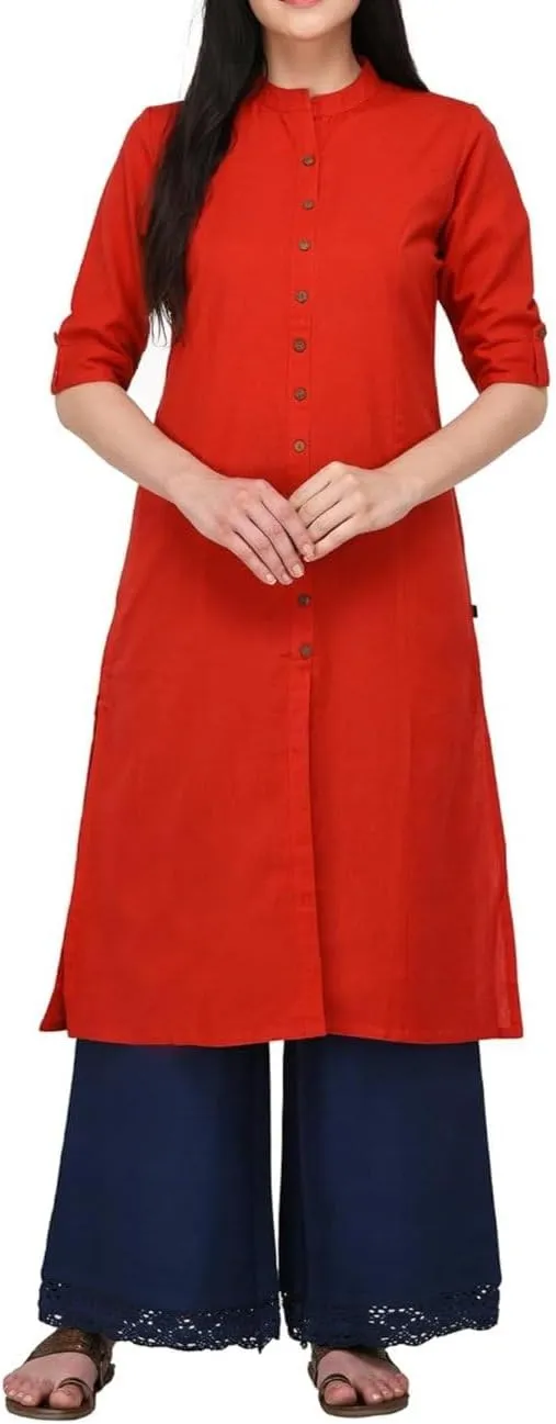 ladyline Women's Cotton Linen Palazzo Pant - Crotia Lace Border - Wide Leg Relax Pants