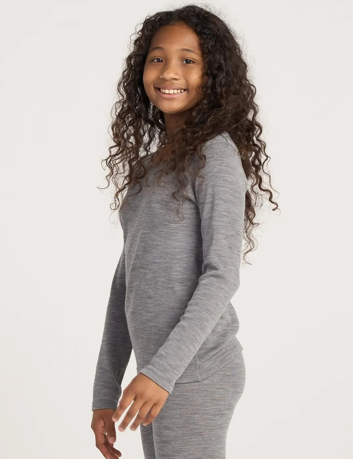 LAPASA Kids 100% Merino Wool Base Layer Top Bottom Long Shirt Johns Thermal Underwear Girls Boys Unisex 200g K13/K14