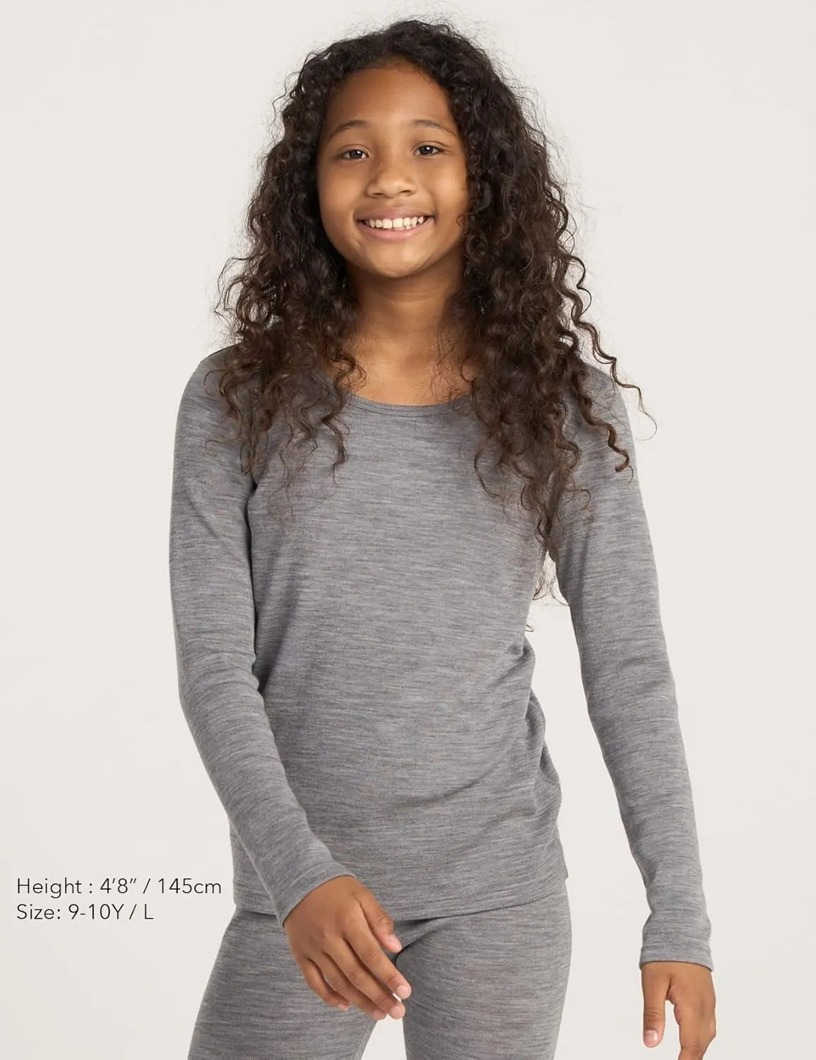 LAPASA Kids 100% Merino Wool Base Layer Top Bottom Long Shirt Johns Thermal Underwear Girls Boys Unisex 200g K13/K14