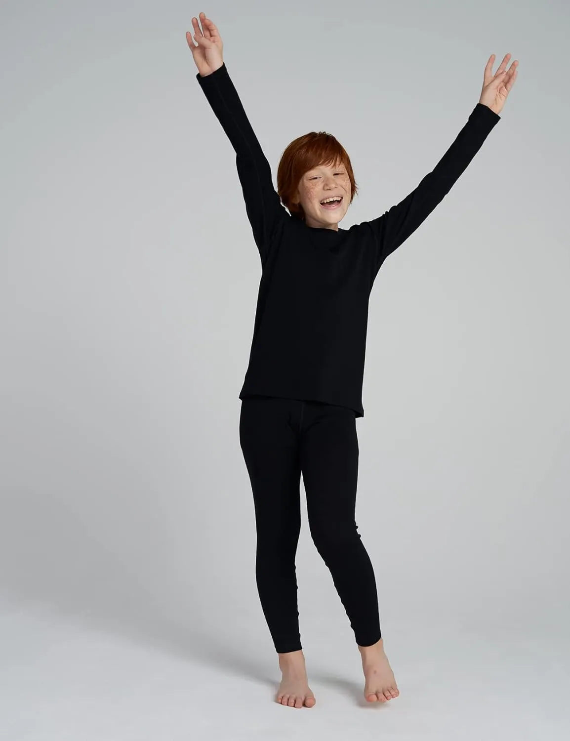LAPASA Kids 100% Merino Wool Base Layer Top Bottom Long Shirt Johns Thermal Underwear Girls Boys Unisex 200g K13/K14