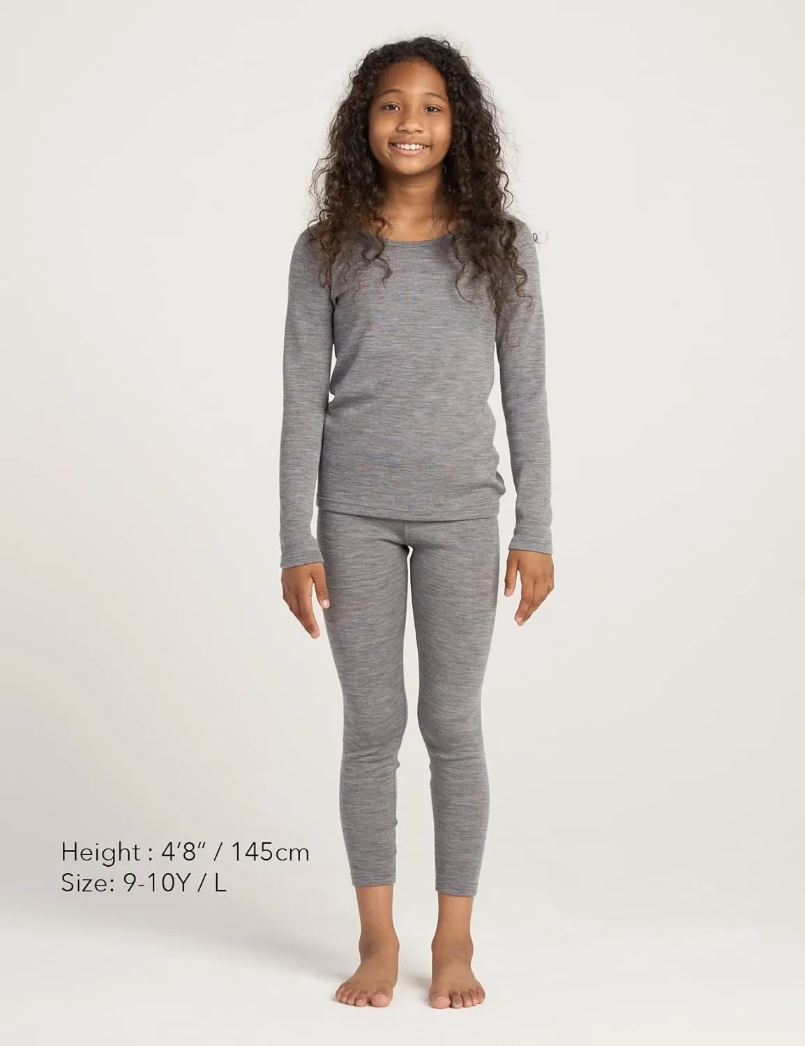 LAPASA Kids 100% Merino Wool Base Layer Top Bottom Long Shirt Johns Thermal Underwear Girls Boys Unisex 200g K13/K14