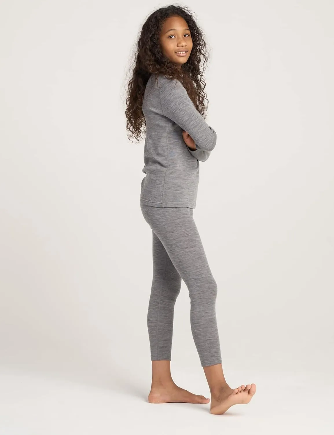 LAPASA Kids 100% Merino Wool Base Layer Top Bottom Long Shirt Johns Thermal Underwear Girls Boys Unisex 200g K13/K14