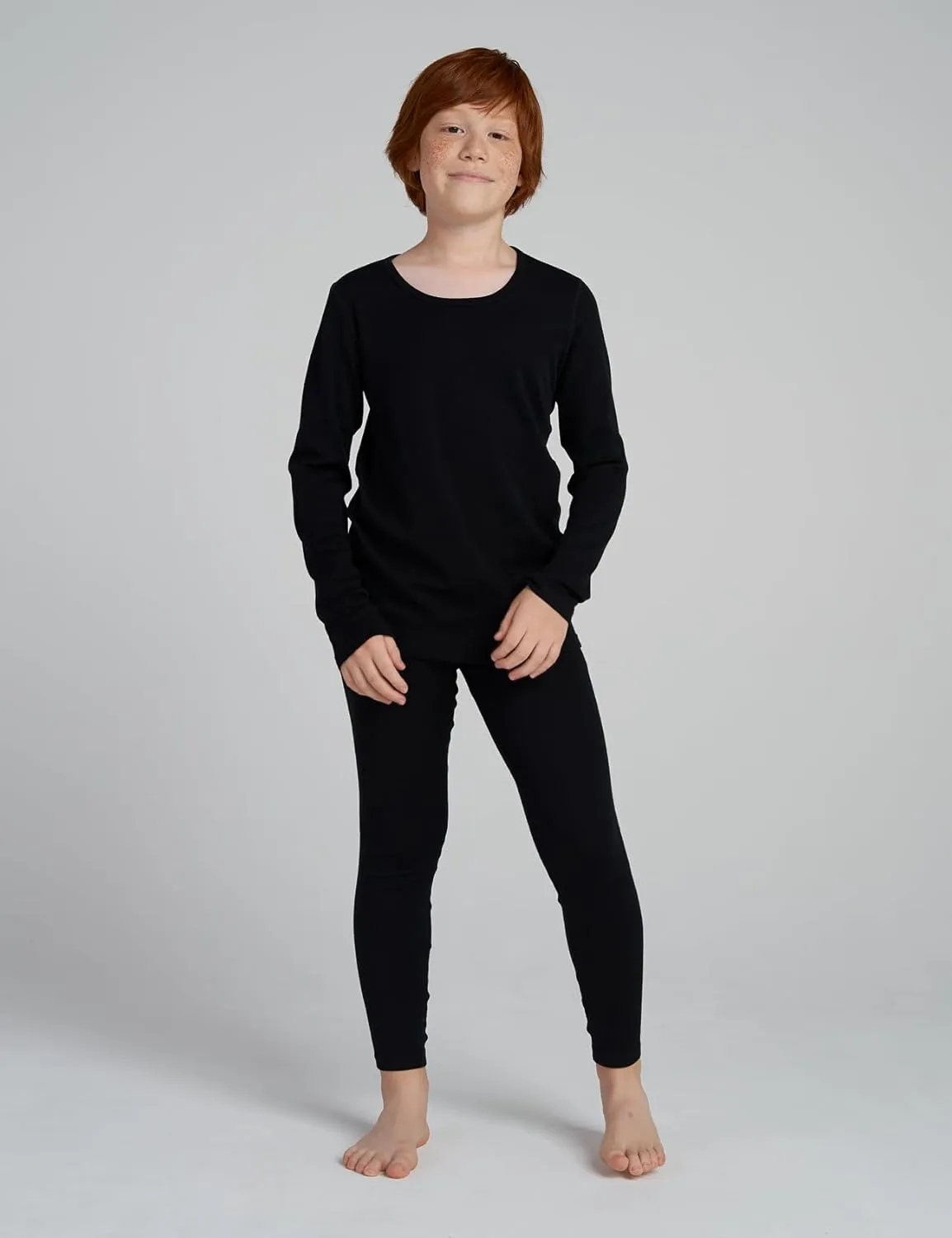 LAPASA Kids 100% Merino Wool Base Layer Top Bottom Long Shirt Johns Thermal Underwear Girls Boys Unisex 200g K13/K14