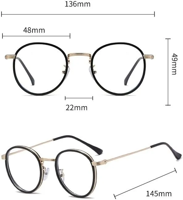Large Anti UV Computer Readers Round Reading Glasses Sturdy Blue Light Blocking Presbyopic Glasses Flat Light Mirror