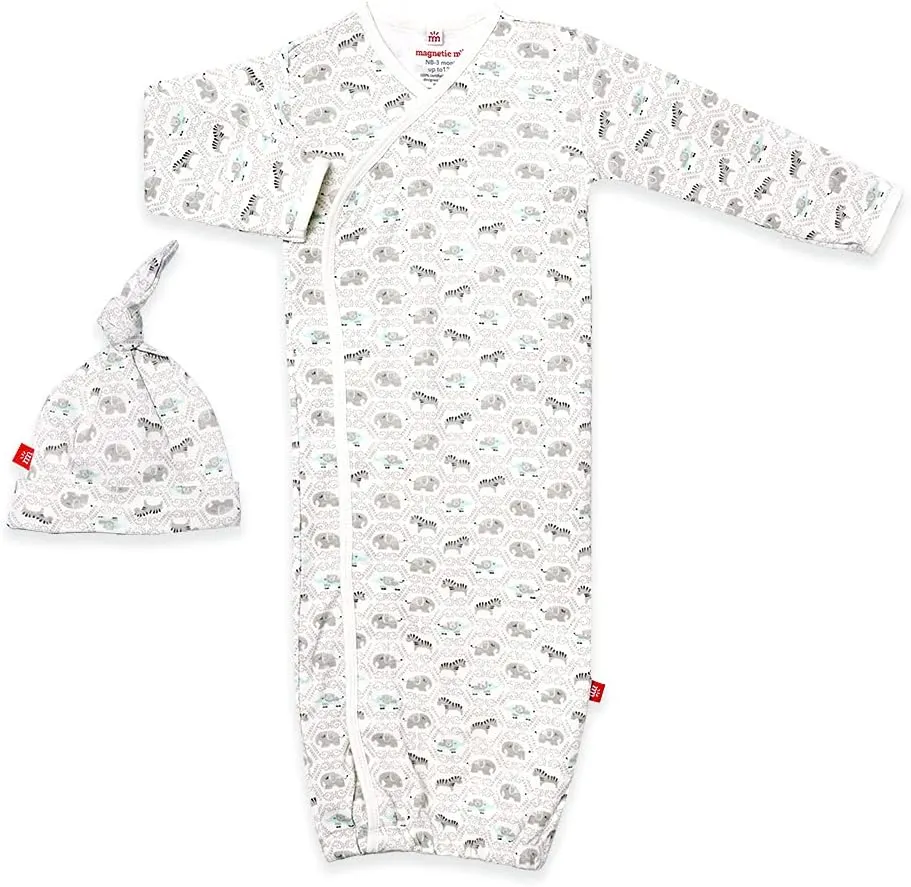 Magnetic Me Organic Cotton Newborn Sleeper Gown & Hat Set | Super Soft Organic Cotton Fabric Sleep Sack