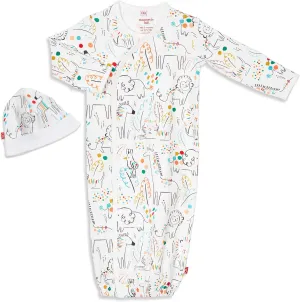 Magnetic Me Organic Cotton Newborn Sleeper Gown & Hat Set | Super Soft Organic Cotton Fabric Sleep Sack